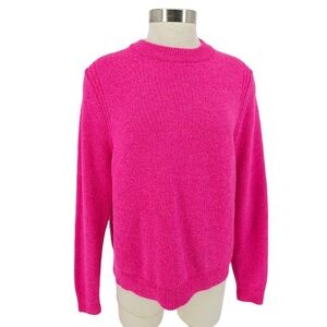 Women Crewneck Pull Over Open Knit Sweater - a Day Size Medium